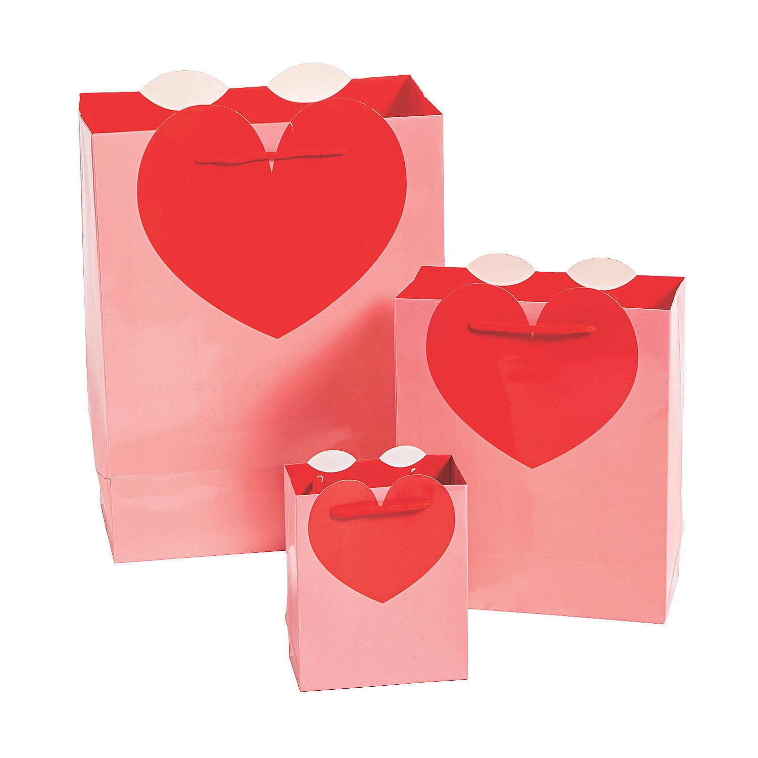 Set of 3 Different Hallmark Valentines Day Gift Bags Sack Hearts Size 9x7x4 