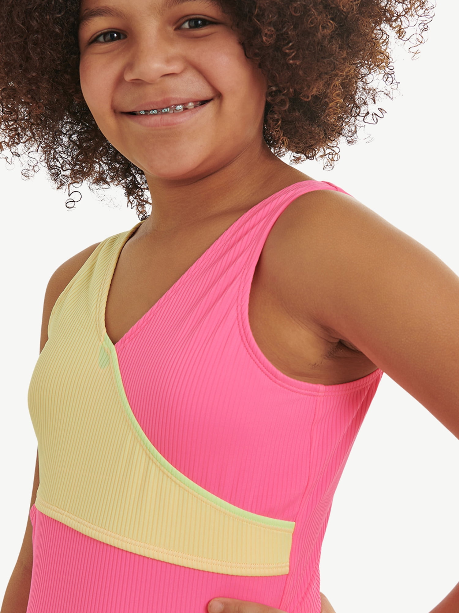Justice Girls Color Blocked Crossbody One-Piece, Sizes 5-18