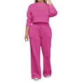 thumbnail image 2 of Riforla Women's Fashion Casual Hoodie Sweatshirt and Long Pants Set 2 Piece Sets Women Outfit Hot Pink XL, 2 of 8