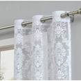 thumbnail image 2 of Lisa Knitted Lace Curtain Medallion Design with Scalloped Bottom (38" W x 84" L, White), 2 of 3