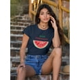thumbnail image 2 of Buon Ferragosto Watercolor Melon T-Shirt Women -Image by Shutterstock, Female 3X-Large, 2 of 4
