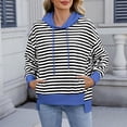 thumbnail image 2 of Ashirexll Hoodies for Women, Oversized Hoodies for Women, Ladies' Long Sleeve Hoodies with Pockets Fashion Striped Sweatshirts Pullover for Fall, 2 of 7