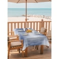 thumbnail image 3 of 60x84 Inch Outdoor Tablecloth with Umbrella Hole Zipper Rectangle Navy Blue Striped Rectangular Tablecloths Outside Waterproof Abstract Vertical Streaks Stripes Patio Table Cloth Cover for Picnic, 3 of 8