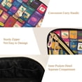 thumbnail image 5 of FORMRS Makeup Bag Travel Cosmetic Organizer for Women Fold Flat Zipper Pouch with Handle, Blue Jam, 5 of 8