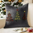 thumbnail image 4 of Kugisaki Velvet Christmas Throw Pillow Cover, Christmas Tree Embroidered Pattern Pillowcase for Festival Parties Soft Cushion Cover for Couches/Chair, 18x18 in, 4 of 6