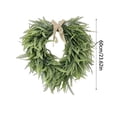 thumbnail image 3 of WWC Christmas Wreath, Artificial Fern Heart-Shaped Holiday Wreath with Burlap Bow, Rustic Christmas Decorations Winter Wreath for Front Door Mantel, 3 of 8
