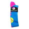 thumbnail image 2 of Softball Logo Athletic Crew Socks (Electric Blue/Neon Pink, Large), 2 of 2