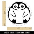thumbnail image 2 of Cute Fluffy Baby Penguin Self-Inking Rubber Stamp Ink Stamper - Red Ink - Medium 1 Inch, 2 of 7