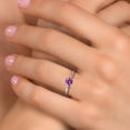 thumbnail image 4 of Gem Stone King 10K Two Tone Gold Fancy Purple Zirconia Solitaire Engagement Ring for Women | 0.46 Cttw | Round 5MM | Gemstone Birthstone | Size 8, 4 of 6