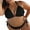 Black, variant on Womens Solid Push Up Padded Plus Size Bikini Set Swimsuit Bathing Suit Swimwear