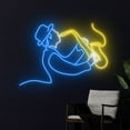 thumbnail image 3 of Handmadetneonsign Saxophone Neon Sign, Man Playing Saxophone Wall Decor, Saxophone Music Wall Decor, 3 of 5