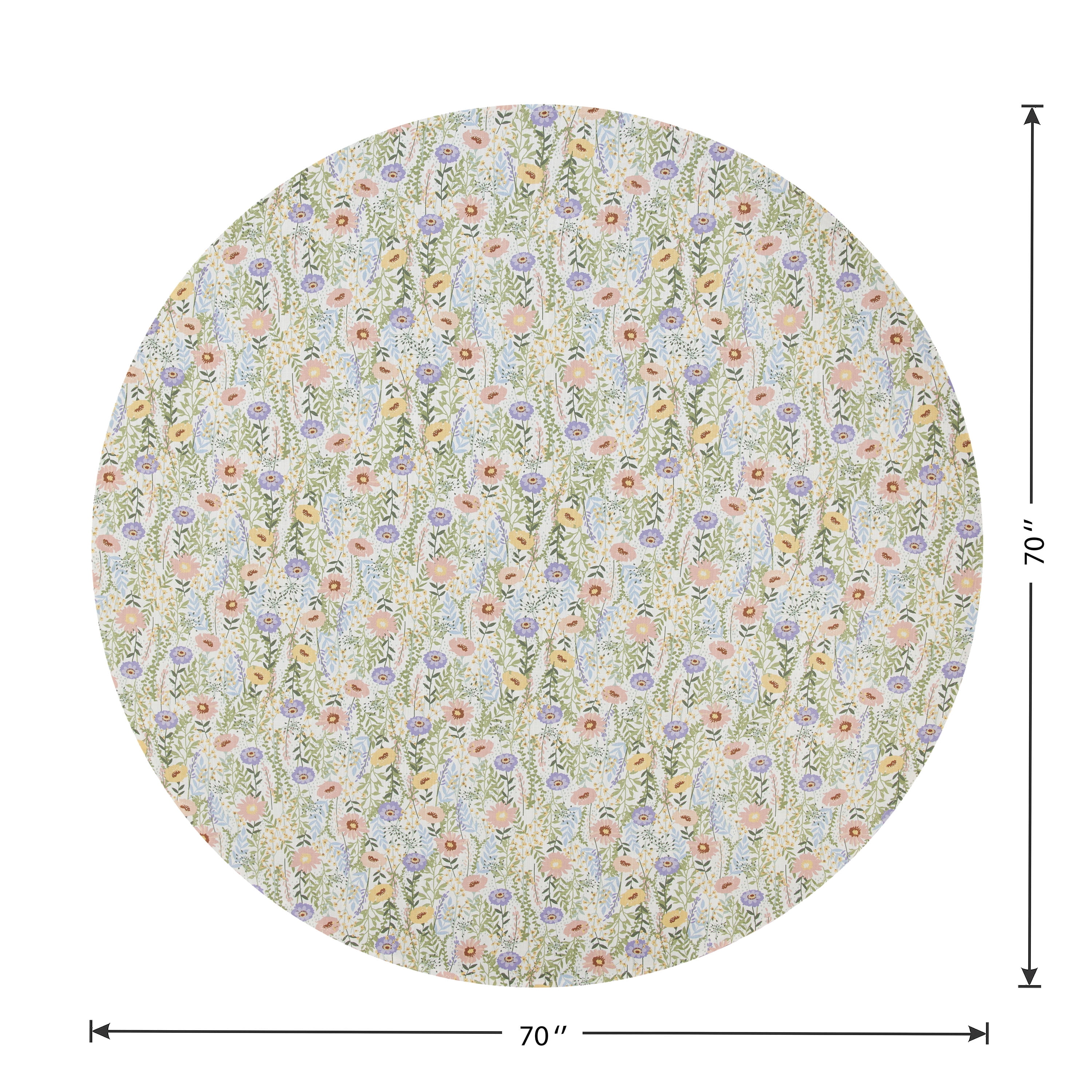 Easter Floral 70" Round Tablecloth - 100% Cotton, Multi-color