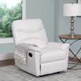 thumbnail image 2 of CorLiving Luke White Bonded Leather Recliner, 2 of 8