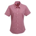 thumbnail image 1 of Premier Chemise en Coton à Micro-Carreaux à Manches Courtes pour Femmes, 1 of 4