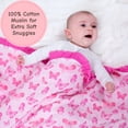 thumbnail image 2 of LollyBanks Ruffle Muslin Baby Girl Blanket, Organic Cotton Receiving Blanket, 40 x 36 in, Butterfly Print, 2 of 8