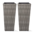 thumbnail image 4 of Casafield (Set of 2) All-Weather Outdoor Planters with Liners - Gray, Tall Tapered Plant Boxes with Flower Pots for Front Porch, Patio, Garden, 4 of 7