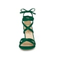 thumbnail image 6 of BLISSFUL STEP Women's Sandals High Block Heels Solid Color Lace up Sandals Green 7.5, 6 of 7