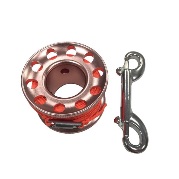 Naiovety Carrete profesional de buceo en cuevas, cuerda plana para deportes acuáticos, carrete de línea de bobinado de aluminio portátil, accesorio de Deportes acuáticos 30m oro rosa Naiovety OD021054-09