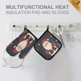 thumbnail image 4 of Yayeee Oven Mitts and Pot Holder Set of 4 Heat Resistant Kitchen Gloves Baking Hot Pad, Blue Christmas Santa, 4 of 5