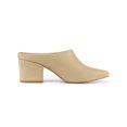 thumbnail image 3 of BLISSFUL STEP Women's Block Heels Pointed Toe Slip on Slide Mules Beige 6.5, 3 of 7