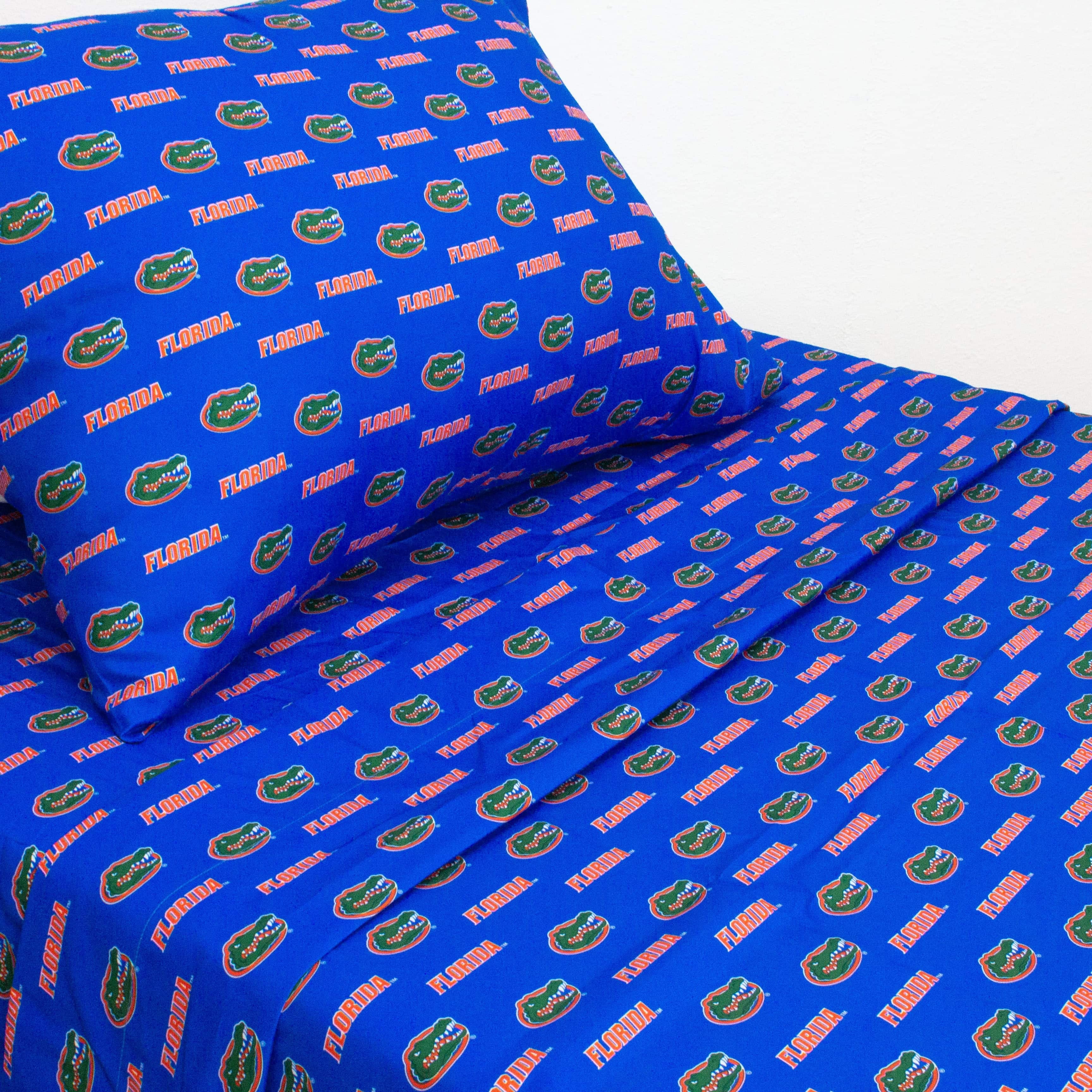 Florida Gators Sheet Set Choose Your Size Blue Microfiber Full N/A