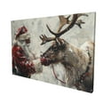 thumbnail image 3 of 16x24 inch Canvas Painting Wall Art Santa Claus & Reindeer,Apartment Bathroom,Kitchen,Restaurant Decorative Paintings,Exquisite Santa Claus & Reindeer Modern Style Decor Canvas Poster Gifts, 3 of 6