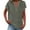 17# Army Green, variant on Linen Tops for Women Casual Striped Henley Summer Tops V Neck Button Dressy Casual T Shirts Blouses 2026 Trendy Clothes Coffee 2XL