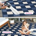 thumbnail image 3 of SAFAVIEH Courtyard Caitriona Checkered Indoor/Outdoor Area Rug, Navy/Beige, 2'7" x 2'7" Square, 3 of 14