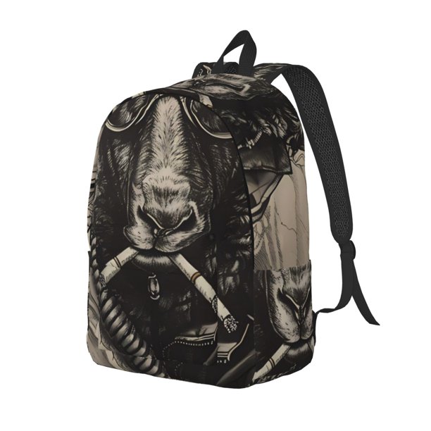 Disketp Vintage Ram Pilot Mochila de Lona Estampada, Mochila Escolar de Viaje Ligera para Estudiantes y Portátil-Small