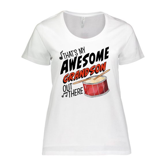 Inktastic That's My Awesome Grandson Out There with Percussion Drum Women's Plus Size T-Shirt