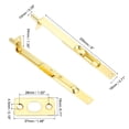 thumbnail image 2 of Uxcell Flush Bolt 8" x 0.71", Stainless Steel French Door Lock for Wood Composite Double Door, Gold Tone 2 Pcs, 2 of 6