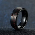 thumbnail image 4 of 8MM Titanium Steel Letters Numbers Spinner Band Mens Brushed Gift Ring Size 7-11, 4 of 9