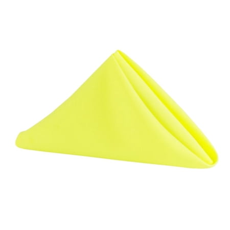 10 Pcs, Polyester Napkin 20"X20" - Yellow For Wedding Receptions, Baby Showers, Quinceaneras, Rehearsal Dinners, Birthday Parties, Catering
