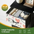 thumbnail image 5 of 4 Drawer Vertical Storage Dresser Cat heart Textile with Wood Top Fabric Pull Drawers, 5 of 8
