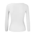 thumbnail image 3 of Gibobby SuéTer De Invierno Para Mujer Suéter de punto con cuello en U de color sólido para mujer Suéter de cuello con fondo(Blanco,M), 3 of 5