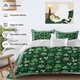 thumbnail image 4 of Green Bedding 3 Piece Duvet Cover Set Queen Size, St. Patrick's Day Shamrock Spring Checkered Soft Microfiber Comforter Cover with Zipper Closure & Pillowcases, Wrinkle & FadeResistant Quilt Cover, 4 of 9
