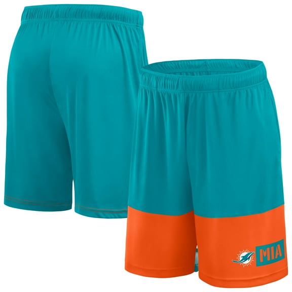 Men's Fanatics Aqua/Orange Miami Dolphins Big & Tall Best of the Best Performance Shorts