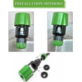 thumbnail image 4 of Conector de manguera para grifo de riego de jardín, conector de manguera, conector de grifo mezclador, adaptador de manguera para interior y exterior, 1 unidad verde, 4 of 5