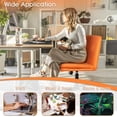 thumbnail image 2 of Waleaf Armless Office Desk Chair No Wheels,PU Padded Modern Swivel Criss Cross Legged Chair, 2 of 7
