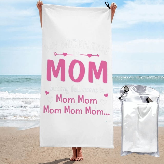 Mi apodo es mamá, pero mi nombre es mamá, toalla de playa para mamá, toallas de baño de microfibra, manta de playa suave para desfiles, natación, yoga, mujeres y hombres