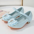 thumbnail image 2 of Staki Toddler Mary Jane Shoes Girls Mary Jane Dress Shoes Low Heel Glitter Patent Bow Kids Party Wedding Flower Girl School Shoes Blue,12 Little Kid, 2 of 7