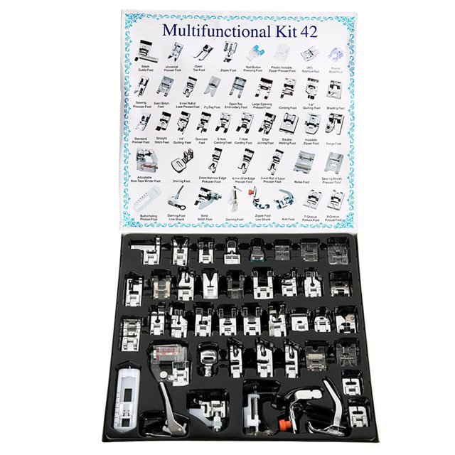 Set de 42 prensatelas para máquina de coser YEQIN, caña baja