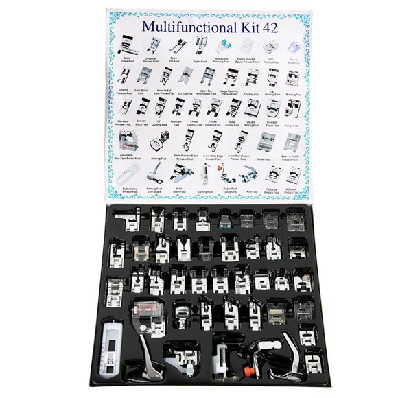 Set de 42 prensatelas para máquina de coser YEQIN, caña baja