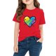 thumbnail image 3 of Blusas y camisas de manga corta con cuello redondo para niños y niñas, camisetas gráficas de manga corta, blusas con estampados bonitos para la temporada escolar., 3 of 8