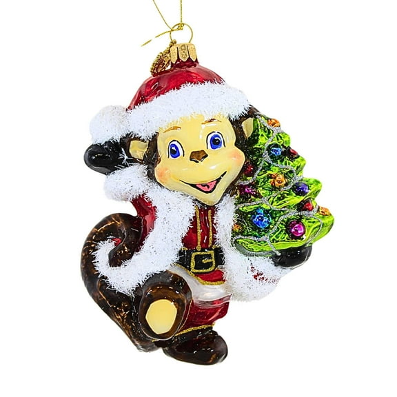 Huras Family 5.50In Monkey With Christmas Tree, Glass, Baby First Christmas Hf979