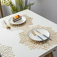 thumbnail image 2 of Durable PVC Gold Silver Placemats Set of 4?Stylish Heat-Resistant Round Placemat for Kitchen, Dining, and Patio D�cor - Easy to Clean, 15-Inch Diameter, 2 of 9
