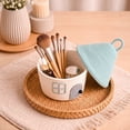 thumbnail image 6 of Cute House Shape Rope Storage Basket with Lid,Soft Breathable,Tapered House Roof Lid with Top Hanging Loop,Large Capacity Neat Storage Space(Mint Green), 6 of 6
