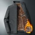 thumbnail image 2 of Thick Warm Jacket for Men Fleece Long Sleeve Full Zip Coats Mens Winter Solid Color Bomber Jackets with Pockets (Gray 3XL), 2 of 5