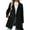 Black, variant on Women Winter -Lined Faux Suede Leather Jacket Oversized -Lapel Mid Long Overcoat Black XXL