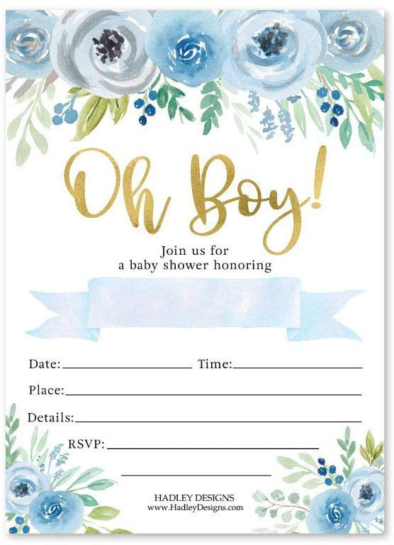 Details about   Personalised Baby Shower Vintage Invitations Unisex Girl Boy Flowers Pack 